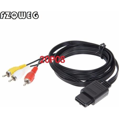 FZQWEG 20 PCS AV TV Cable For Nintendo SNES N64 Gamecube Game Comsole 3RCA Video Audio Adapter Lead Gaming Cable