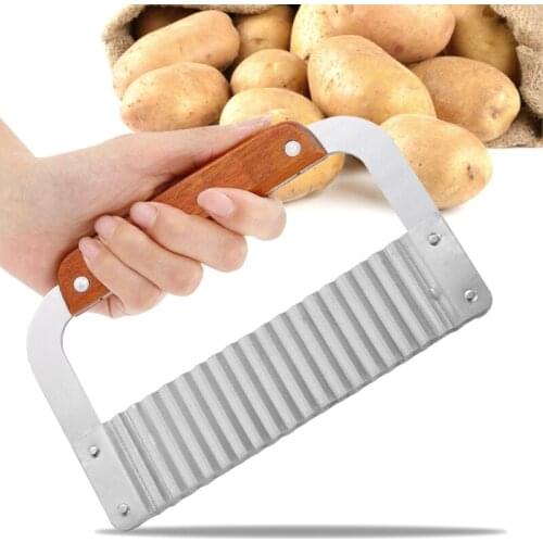Crinkle Wavy Cutter Stainless Steel Vegetable Potato Chip French Fry Slicer Tool