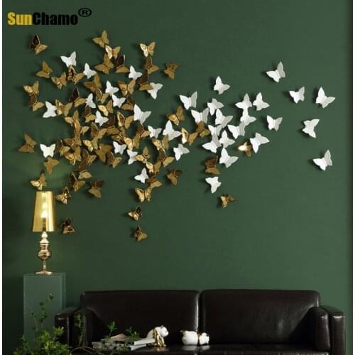 3D Ceramic Butterfly Mural Wall Poster Ornaments TV Background Decoration Artware Accessories Creative Gift