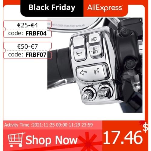 Motorcycle Plastic Chrome Switch Housing Button Cap Kit For Harley Touring Street Electra Glide FLHT Road King FLRT FLHR 14-20