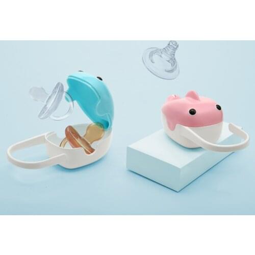 1Pcs Cute Cartoon Storage Box for Pacifer Nipple Protable Large Capacity Pacifer Storage Box Dustproof Snack Box
