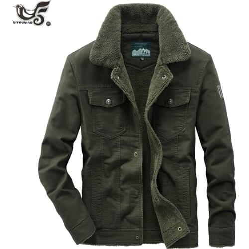Winter Jacket Men Thick Fleece Washed 100% Cotton Military Coat Parkas streetwear Casual 6XL 7XL 8XL Men Jackets Brand clothing