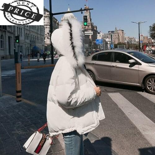 Jacket Winter Down Woman Hooded 20% Duck Down Coat Female Thick Warm Short Down Parka Real Fur Hooded Clothes LWL1352