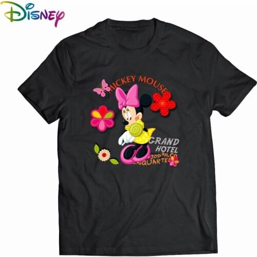 Disney Mickey Mouse Womens Clothing T-shirt Female Tee Shirt 2021 Summer Cartoon Fashion Crewneck 2 Colors Funny Casual Poland