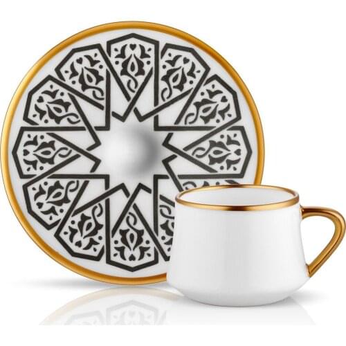 Sufi Black Turkish Coffee Cup Set of 6 Person