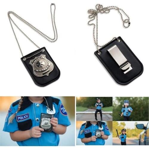 1 Pieces Dress Up Pretend Role-playing Play America Police Special Badge With Lanyard Chain And Belt Clip Toys For Children Kids