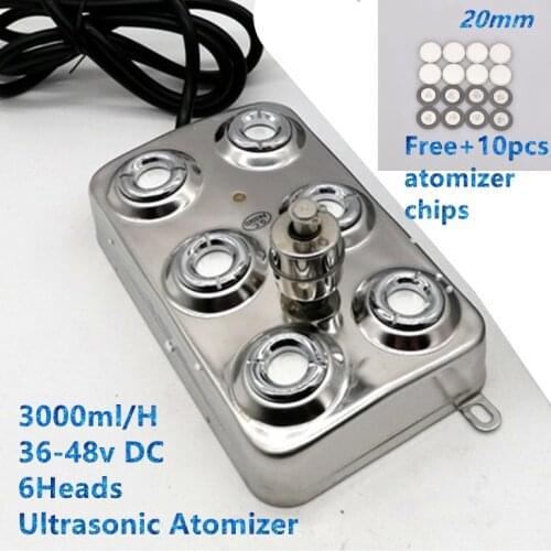 Stainless Steel High Quality 6 Head Mist Maker Industrial Humidifier Water Fountain Pond Atomizer Without Power Supply
