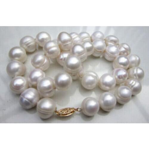 22" HUGE AAA+ 9-10MM South Sea White Baroque Pearl Necklace