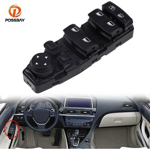 POSSBAY Black Car Window Lifter Switch 61319241956 6131 9241 956 Interior Accessories for BMW 6-Series F06 Gran Coupe 2011-2017