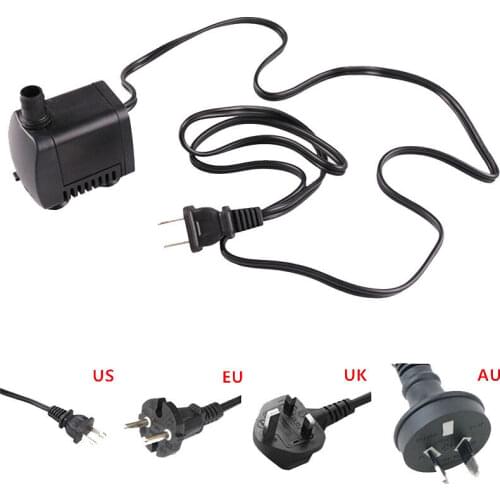 110V 220V (400L/H, 7W) Submersible Mini Water Pump For Fish Tank Aquarium Pond Wing Making Kits With 4.9ft (1.5M) Power Cord