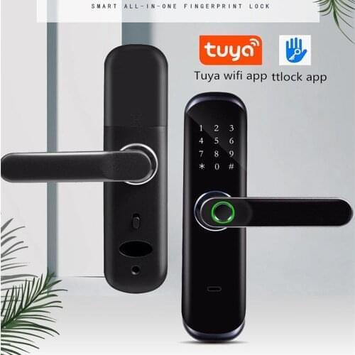 Qleung S807 Wifi Tuya App TTlock Digital Key Card Fingerprint Lock Password Intelligent Door Lock For Apartment Home Hotel