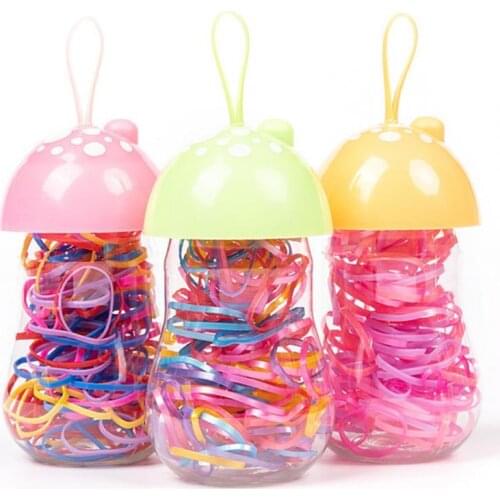1 Bottle Elastic Hair Tie Practical TPR Rubber Cute Baby Bottle-shaped Ponytail Holders Scrunchie for Kids