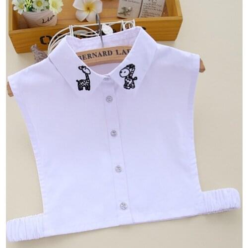 Embroidered shirt decorated collar shirt comfortable Accessories Striped fake collar peter pan Removable beaded decoration