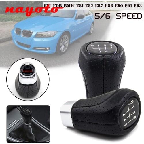 5/6 Speed MT Manual Gear Shift Knob Shifter Lever Head HandBall Collar For BMW 1 3 Series M Performance E87 E90 E92 E93 Black