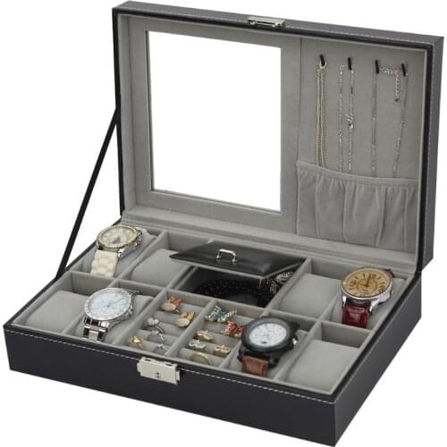 PU Leather Watch Jewelry Box High-End Organizer Storage Box Case For Watch Jewery Ornament Casket Container Boxes Portable