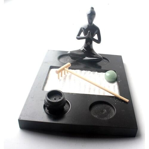 1Set FengShui Elaborately Statue Zen Garden Sand Meditation Peaceful Relax Yoga Decor Set Spiritual Kit