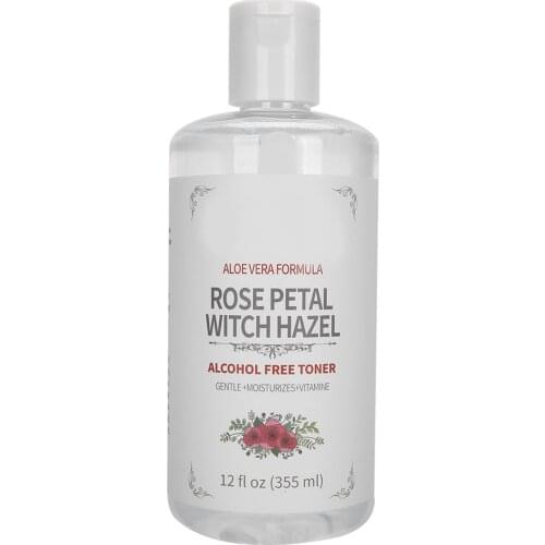 355ml Natural Witch Hazel Rose Petal Face Toner Hydrating Moisturizing Facial Care Toner Witch Hazel Rose Petal Toner