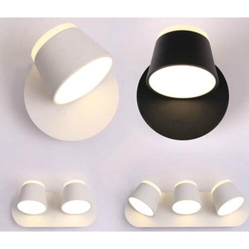 Indoor Wall Light 360 Degrees Adjustable LED Wall Lamp Aisle Wall Sconce Living Room Hotel Room Bedroom Lights WF1023