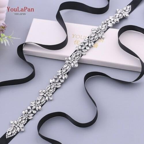 YouLaPan S429 Rhinestone Bridal Belt Handmade Crystal Womens Plus Size Wedding Dress Belt Wedding Belt Bridal Accessories