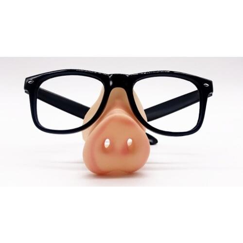 Funny Black Frame Party Glasses without lense with silicon Pig Nose Makeup Mask Costume Props Party Event Favors Photoprops