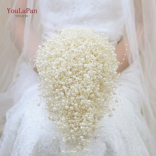 YouLaPan F24 Pearl Wedding Decoration Diy Jewelry Accessories Bridal Bouquet Elegant Beads Holding Flower Wedding Bouquets