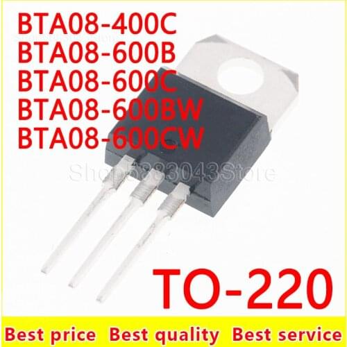 10piece)100% New BTA08-400C BTA08-600B BTA08-600C BTA08-600BW BTA08-600CW TO-220 Chipset