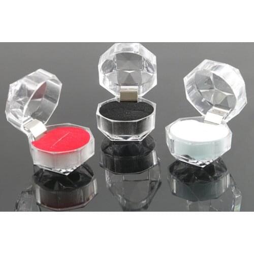 10pcs/lot 3 Color Options Hot Sale Jewelry Package Ring Earring Box Acrylic Transparent Wedding Packaging Jewelry Box