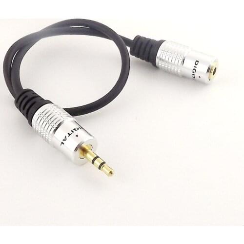 1x 3.5mm Male to 1/8" Female Stereo Audio Male to Female Extension Cable Aluminum Connector Metal Aluminum Shell 30cm/1ft
