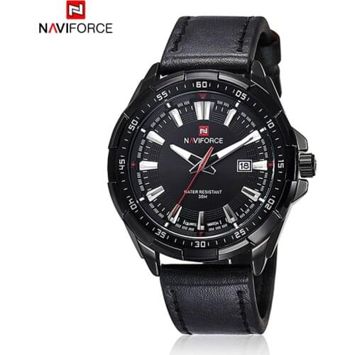 2021NAVIFORCE Brand Analog Quartz Watch Men Waterproof Fashion Casual Sports Watches Man Leather Wristwatches Relogio Masculino