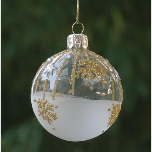 Diameter=6cm 24pcs/pack Hand Painting Glass Globe Christmas Day Glass Ball Different Designs Christmas Day Friend Gift Glass