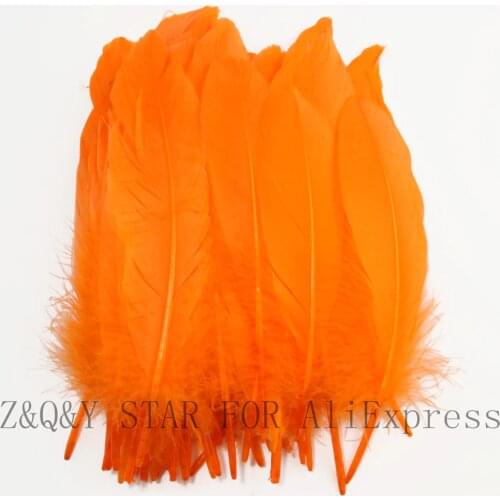 50-200 natural goose feathers 15-20CM dyed orange DIY craft jewelry clothing feathers