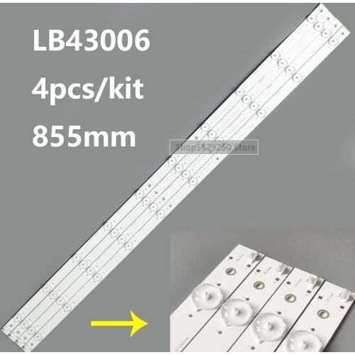 9pcs LED Backlight strip 10 lamp For Changhong 43" TV LED43D7200I SVJ430A07 Rev07 R L type LB-C430F14-E1-L-G1-SE1 SE2 LB43006
