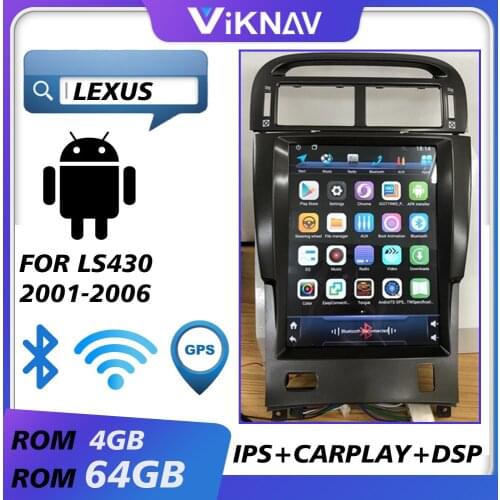 Car gps navigation multimedia video player for lexus ls430 2001-2006 android auto radio car audio tape recorder hd touch screen