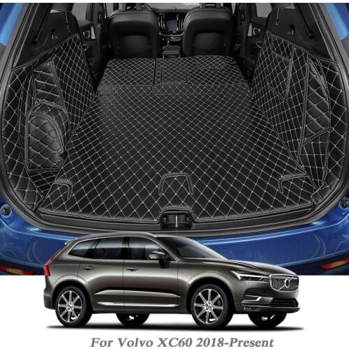 Car Styling PU Leather Trunk Mat Rear Liner Cargo For Volvo XC60 2018-Present Waterproof Carpet Tray Protector Auto Accessory