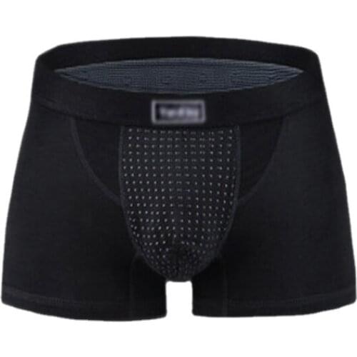 2021 Men Breathable Milk Silk Underwear Boxer Brief Shorts Bulge Pouch Male Sexy Magnetic Therapy Physiological Health Underpant