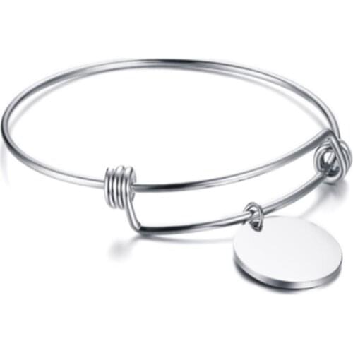2021 Fasshion Stainless Steel Smooth Small Round Brand Adjustable Simple Style And Temperament Bracelet Suitable For Women