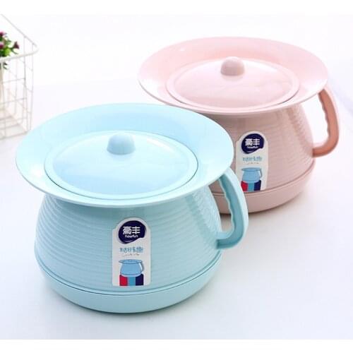 Children Plastic Urinal Potty Portable Kids Pee Shit Pot Bucket Spittoon with Lid for Home Camping Car Travel Blue Pink