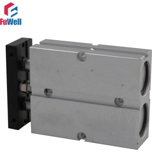Dual Guide Double Acting Pnenumatic Air Cylinder TN Series Double Shaft Rod 25mm Bore 70/80/100/150mm Stroke Air Cylinder
