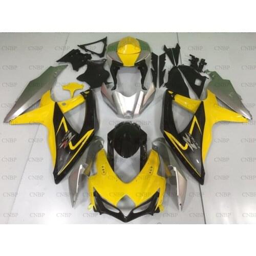 GSXR600 2008 - 2010 K8 Abs Fairing GSX R 600 08 09 Fairing GSXR750 2008 Yellow Silver Black Body Kits