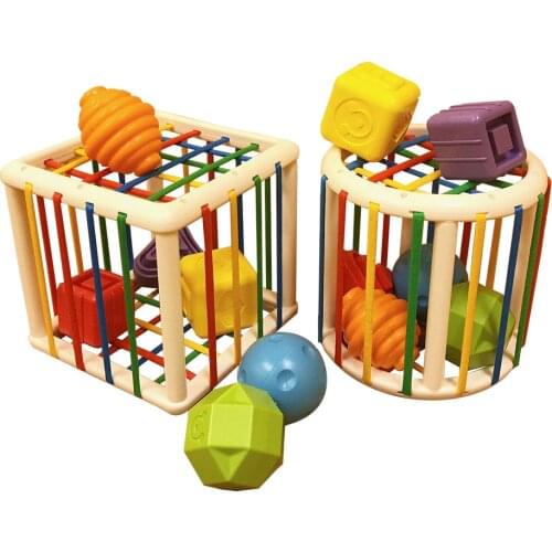 Montessori Baby Shape Sorting Toy Color Recognition Plastic Cube InnyBin Shape Sorting Game Early Learning Educational Toys