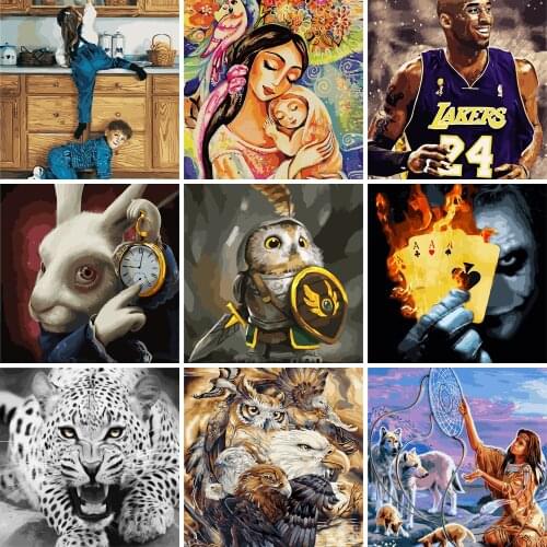 Clearance Acrylic Paintings By Numbers Animals Oil Painting girl Handmade Creative DIY Paintings Children Picture Fast Shipping