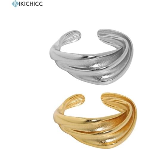 KIKICHICC 925 Sterling Silver Gold Twist Rings Resizable Adjustable Women Luxury 2021 Women Wedding Jewelry Gift Party Ring