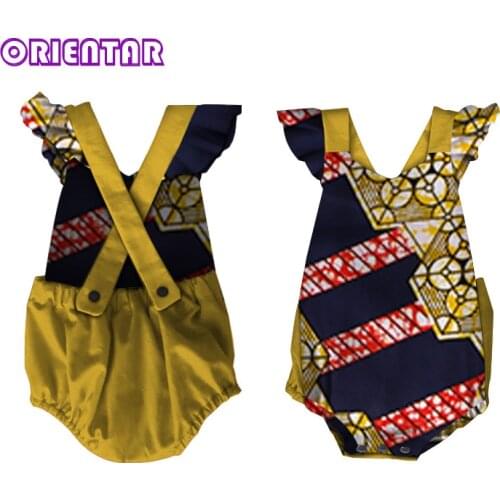 2020 Baby Pants African Jumpsuit for Baby Boys Girls Rompers Sleeveless African Printed Bazin Riche Children Jumpsuit WYT492