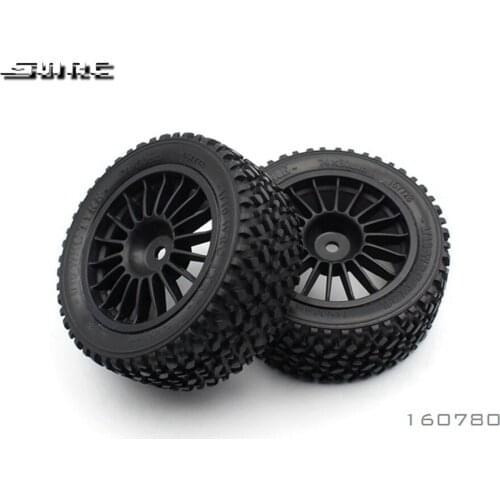 SN-RC 160780-BK 1:10 RCAccessories RALLY TYRE SET-REAR- PREGLUE BK(2)