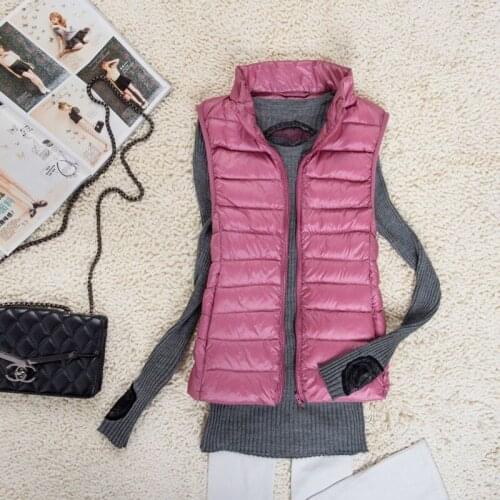 Short Women Vest Cotton Padded Plus Size Winter Sleeveless Jacket Ultralight Casual Coats Waistcoat Chalecos Para Mujer Y369