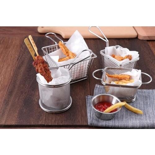 12 styles 304 stainless steel chip Fried chicken basket multi-functional snack basket