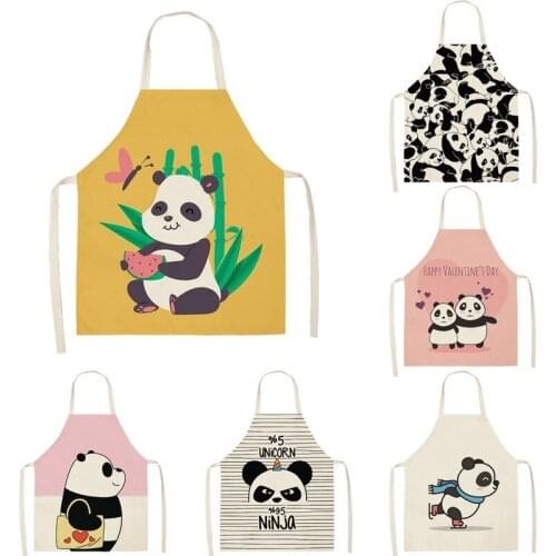Cute panda pattern apron for kitchen Women kitchen apron Woman kitchen apron aprons for women goods for home kitchen Child apron