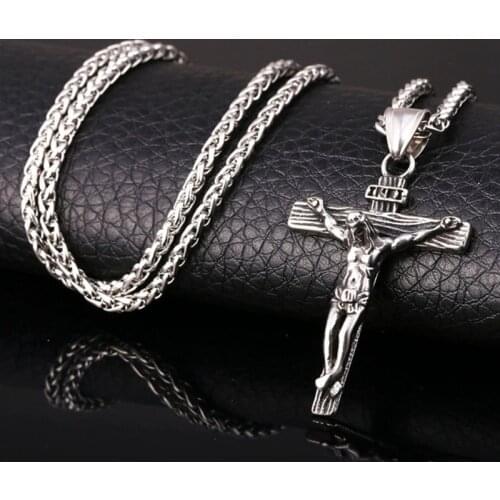 Religious Jesus Cross Necklace for Men Fashion and sweet Cross Pendent with Chain Necklace Jewelry Gifts for Men
