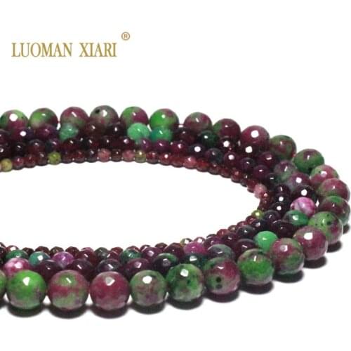 Wholesale Faceted Synthetic Tourmaline Natural Stone Beads For Jewelry Making DIY Bracelet Necklace 4/ 6/8/10 mm Strand 15