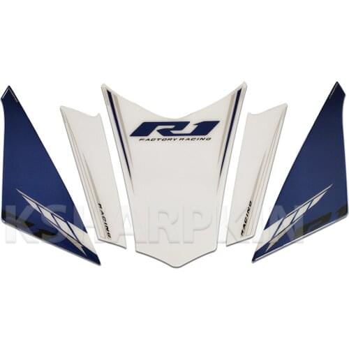 Motorcycle Front Fairing 3D Gel Sticker Protector Number Board Moto Accessories decoration decal for Yamaha R1 2018 2019